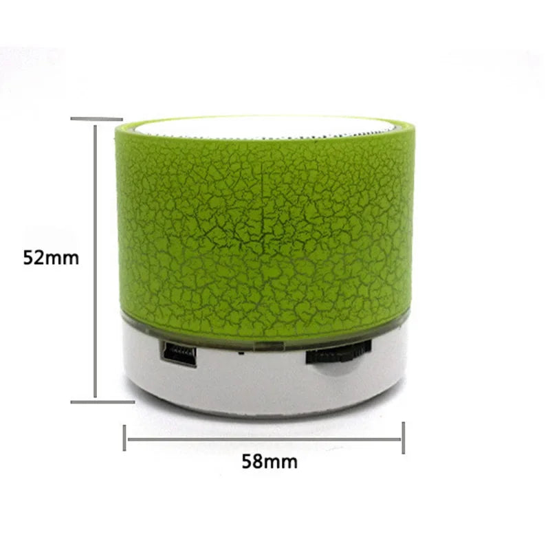 A9 Mini Portable Speaker Bluetooth Wireless Car Audio Dazzling Crack LED Lights Subwoofer Support TF Card USB Charging for PC