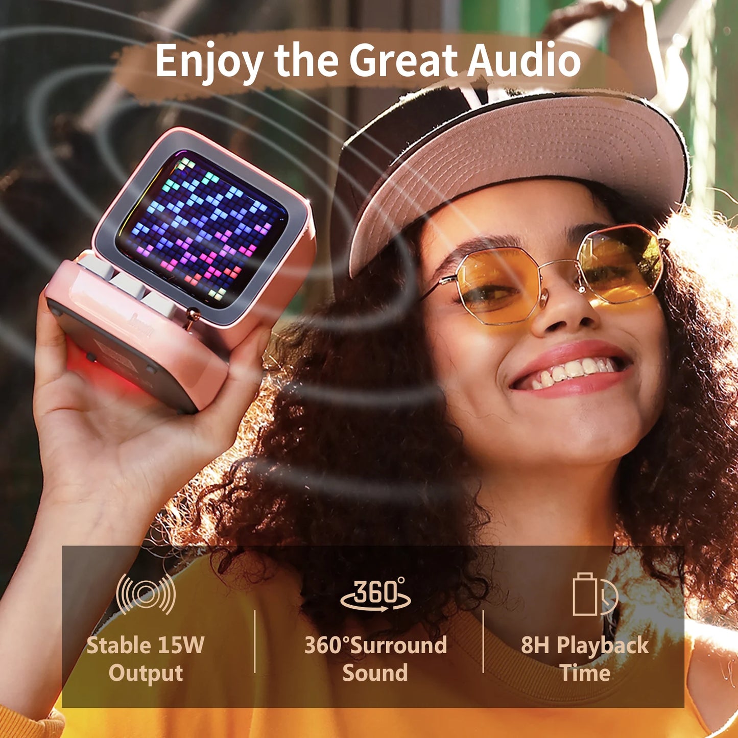 Divoom Ditoo-Pro Retro Pixel Art Bluetooth Speaker & Alarm Clock