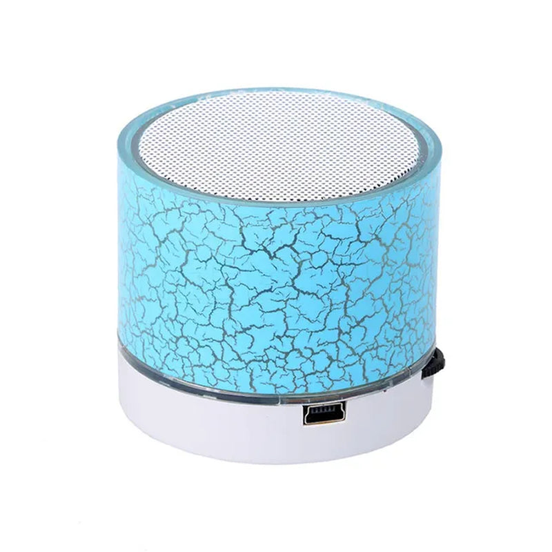 A9 Mini Portable Speaker Bluetooth Wireless Car Audio Dazzling Crack LED Lights Subwoofer Support TF Card USB Charging for PC