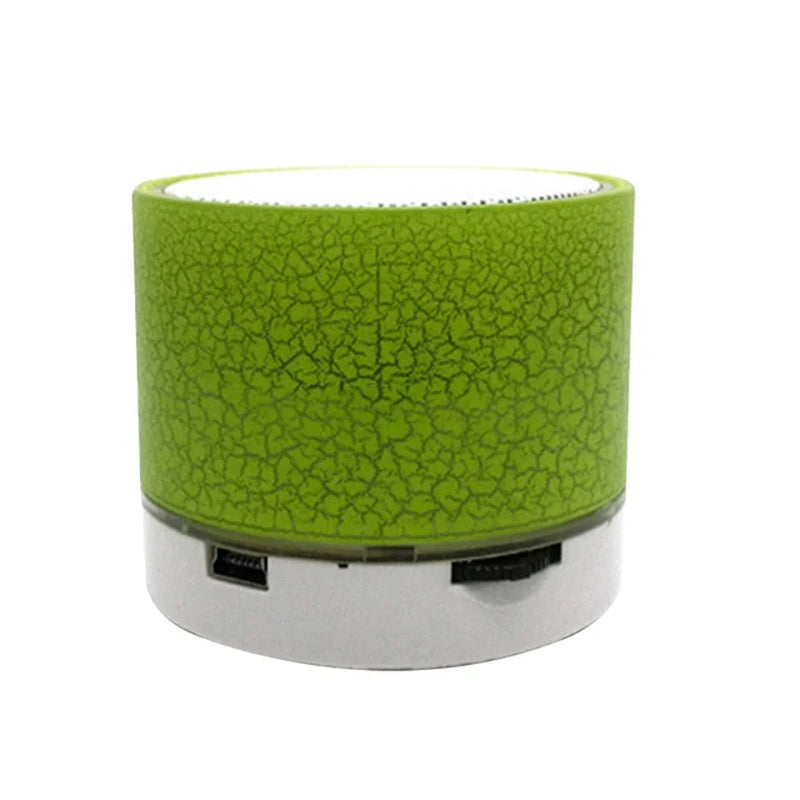 A9 Mini Portable Speaker Bluetooth Wireless Car Audio Dazzling Crack LED Lights Subwoofer Support TF Card USB Charging for PC