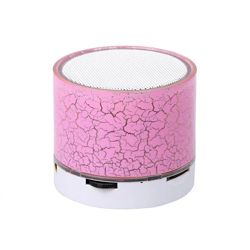 A9 Mini Portable Speaker Bluetooth Wireless Car Audio Dazzling Crack LED Lights Subwoofer Support TF Card USB Charging for PC